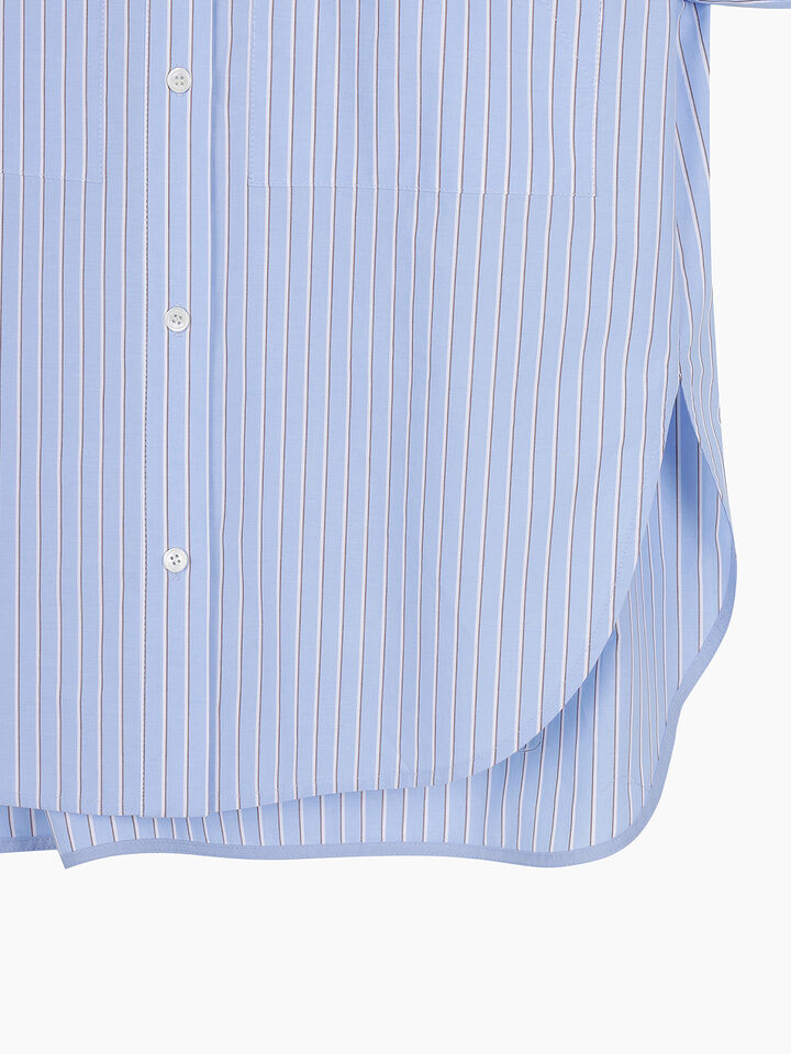 Light blue striped oversized shirt - sisley k shirts - Light Blue | Sisley K image number 4